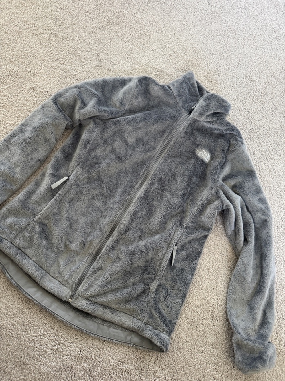 The North Face Gray Plush Full-Zip Fleece Jacket